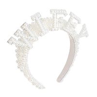 Princess Letter Flannel Inlay Artificial Pearls Hair Band sku image 2