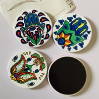 Ethnic Style Flower Ceramics Fridge Magnet main image 5
