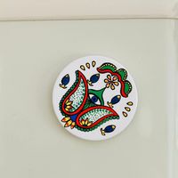 Ethnic Style Flower Ceramics Fridge Magnet sku image 5