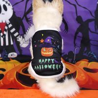 Halloween Skull Pet Clothes Puppy Dog Pumpkin Bucket Black New Cross-border Cat Pet Costume Pumpkin Ghost main image 1