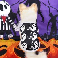 Halloween Skull Pet Clothes Puppy Dog Pumpkin Bucket Black New Cross-border Cat Pet Costume Pumpkin Ghost sku image 1