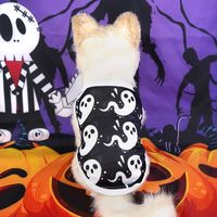 Calavera De Halloween Ropa De Mascota Perro Cachorro Cubo De Calabaza Negro Nuevo Disfraz De Mascota De Gato Transfronterizo Calabaza Fantasma sku image 2