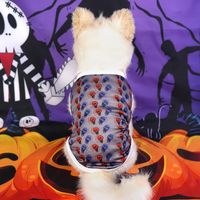 Halloween Skull Pet Clothes Puppy Dog Pumpkin Bucket Black New Cross-border Cat Pet Costume Pumpkin Ghost sku image 6