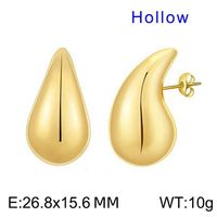 1 Pair Modern Style Water Droplets Plating Stainless Steel 18K Gold Plated Ear Studs sku image 43