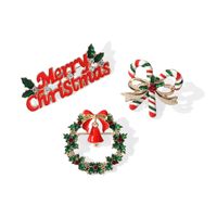 Christmas Style Holiday Brooch Christmas English Letter Pin Bell Drip Badge Holiday Decorations main image 4