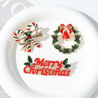 Christmas Style Holiday Brooch Christmas English Letter Pin Bell Drip Badge Holiday Decorations main image 3