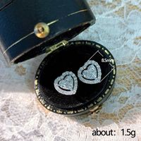 1 Pair Simple Style Heart Shape Plating Inlay Alloy Zircon White Gold Plated Ear Studs main image 4