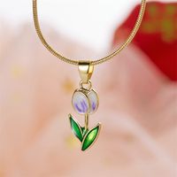 Lady Flower Alloy Plating Women's Pendant Necklace main image 4