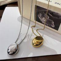 Simple Style Classic Style Water Droplets Titanium Steel Plating Pendant Necklace main image 3