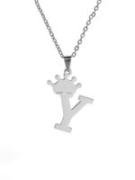 Streetwear Letter Crown Stainless Steel Titanium Steel Polishing Women's Pendant Necklace sku image 25