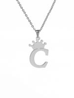 Streetwear Letter Crown Stainless Steel Titanium Steel Polishing Women's Pendant Necklace sku image 3