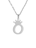 Streetwear Letter Crown Stainless Steel Titanium Steel Polishing Women's Pendant Necklace sku image 15