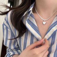 Sweet Heart Shape Sterling Silver Pendant Necklace In Bulk main image 4