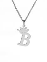 Streetwear Letter Crown Stainless Steel Titanium Steel Polishing Women's Pendant Necklace sku image 2