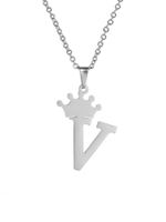 Streetwear Letter Crown Stainless Steel Titanium Steel Polishing Women's Pendant Necklace sku image 22