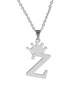 Streetwear Letter Crown Stainless Steel Titanium Steel Polishing Women's Pendant Necklace sku image 26