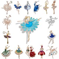 Lady Cartoon Character Alloy Plating Inlay Artificial Diamond Unisex Brooches main image 1