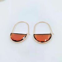 Wholesale Jewelry Vintage Style Solid Color Crystal Glass Copper Drop Earrings sku image 2