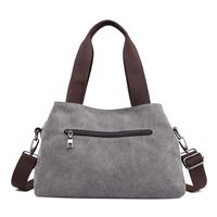 Women's Medium All Seasons Canvas Solid Color Classic Style Square Zipper Handbag main image 4