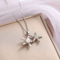 Stainless Steel Vintage Style Simple Style Plating Inlay Star Solid Color Zircon Pendant Necklace sku image 1