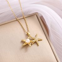 Stainless Steel Vintage Style Simple Style Plating Inlay Star Solid Color Zircon Pendant Necklace sku image 2