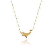 Xl479 Whale Ocean Style Childlike Vacation Bohemian Cartoon Necklace Clavicle Chain Titanium Steel 18k Gold Plating sku image 1