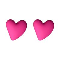 1 Pair Cute Sweet Heart Shape Solid Color Stoving Varnish Arylic Ear Studs main image 5