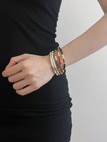 Vintage Style Color Block Alloy Plating Women's Bangle main image 1