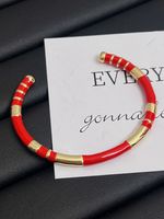 Vintage Style Color Block Alloy Plating Women's Bangle sku image 1