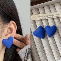 1 Pair Cute Sweet Heart Shape Solid Color Stoving Varnish Arylic Ear Studs sku image 7