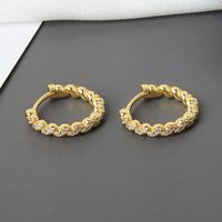 1 Pair Simple Style Circle Plating Copper Zircon Hoop Earrings main image 6