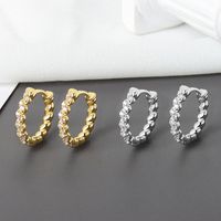 1 Pair Simple Style Circle Plating Copper Zircon Hoop Earrings main image 1