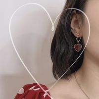 Wholesale Jewelry Casual Sweet Heart Shape Alloy Plating Drop Earrings main image 4