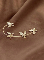 1 Piece Simple Style Butterfly Inlay Copper Zircon Earrings main image 4