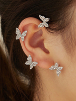 1 Stück Einfacher Stil Schmetterling Inlay Kupfer Zirkon Ohrringe main image 1