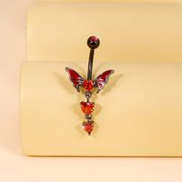 Y2k Sexy Butterfly Stainless Steel Zircon Belly Ring In Bulk main image 3