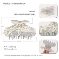 Fashion Star Arylic Handmade Patchwork Rhinestones Hair Claws 1 Piece sku image 9