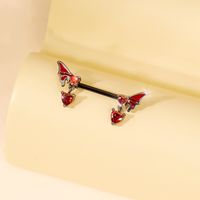 Y2k Sexy Butterfly Stainless Steel Zircon Belly Ring In Bulk main image 2