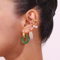 1 Pair Retro Lady Geometric Plating Stainless Steel Earrings main image 2