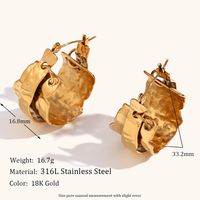 1 Pair Streetwear Geometric Plating Stainless Steel Earrings sku image 1