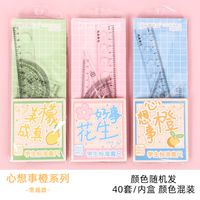 Cute Cartoon Ruler Sets Triangle Ruler Protractor Ruler Student Stationery  Wholesale sku image 6