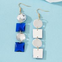 1 Pair Classic Style Square Inlay Artificial Crystal Zircon Drop Earrings main image 5