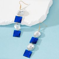1 Pair Classic Style Square Inlay Artificial Crystal Zircon Drop Earrings main image 4