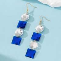 1 Pair Classic Style Square Inlay Artificial Crystal Zircon Drop Earrings main image 2