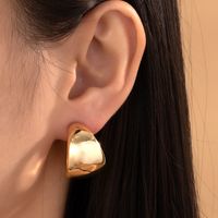 1 Pair Simple Style Solid Color Plating Alloy Gold Plated Ear Studs main image 1