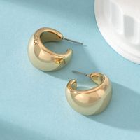 1 Pair Simple Style Solid Color Plating Alloy Gold Plated Ear Studs main image 5