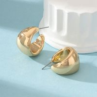 1 Pair Simple Style Solid Color Plating Alloy Gold Plated Ear Studs main image 4