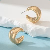 1 Pair Simple Style Solid Color Plating Alloy Gold Plated Ear Studs sku image 2