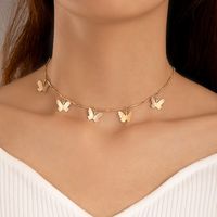 Bohemian Fashion Alloy Size Butterfly Pendant Double Necklace Necklace Women sku image 5