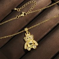 Factory In Stock European And American Style Love Bear Crown Pendant Necklace Personality Copper Inlaid Micro Diamond Clavicle Chain Accessories main image 8